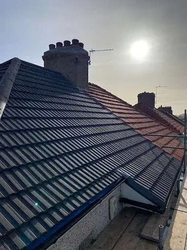 Completed roofing project by MRB Contractors